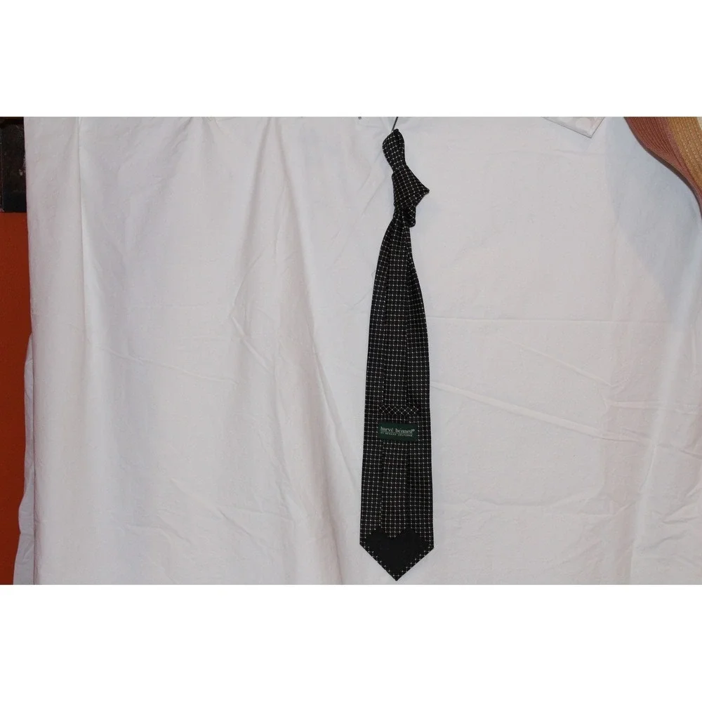 Hervé Bernard Silk Tie Black Gold‎ Geometric Necktie
